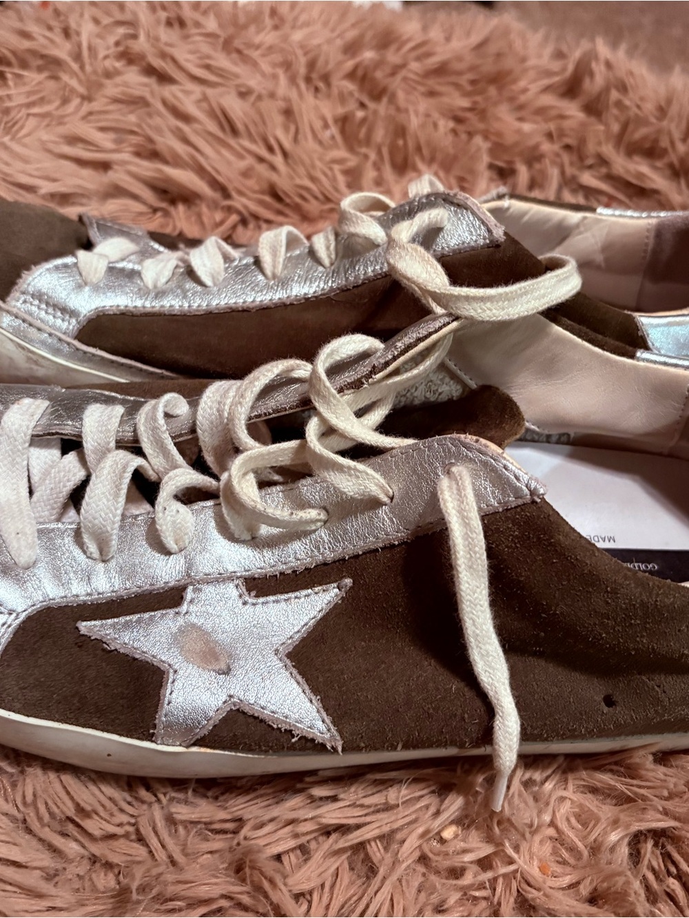 Golden Goose Brown Suede Sneakers with Silver Star - Picture 3 of 5